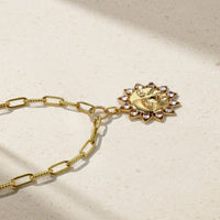 Smiling Soleil Moonstone and Diamond Pendant