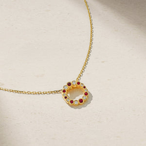 Bubbly Continuity Ruby and Diamond Pendant