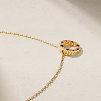 Bubbly Continuity Ruby and Diamond Pendant
