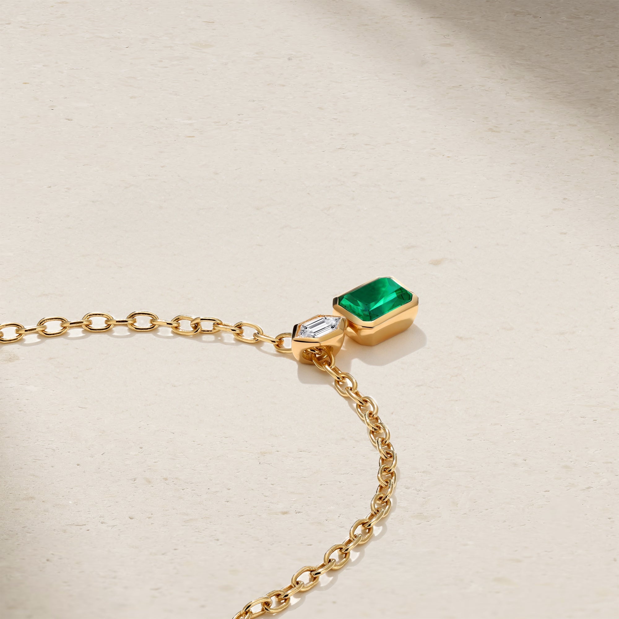 Silky Emerald and Diamond Pendant