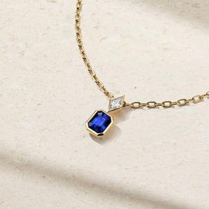 Silky Sapphire and Diamond Pendant