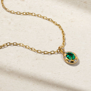 Aurum Oval Emerald Pendant