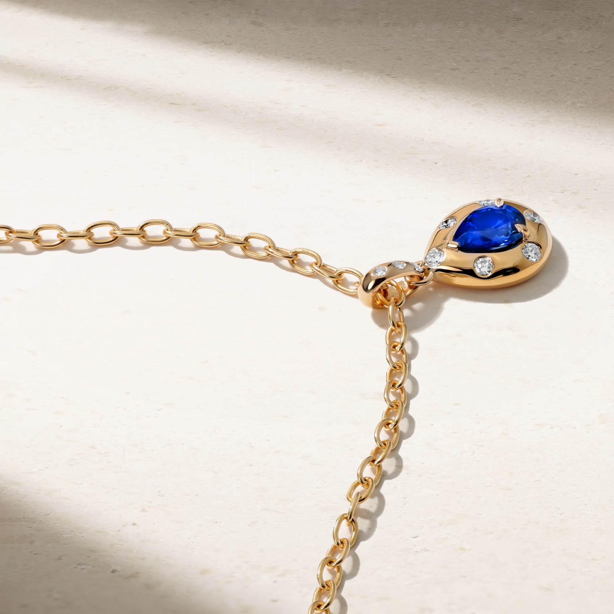 Aurum Pear Shape Sapphire Pendant