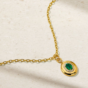 Heirloomed Oval Emerald Pendant