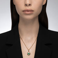 Heirloomed Oval Emerald Pendant