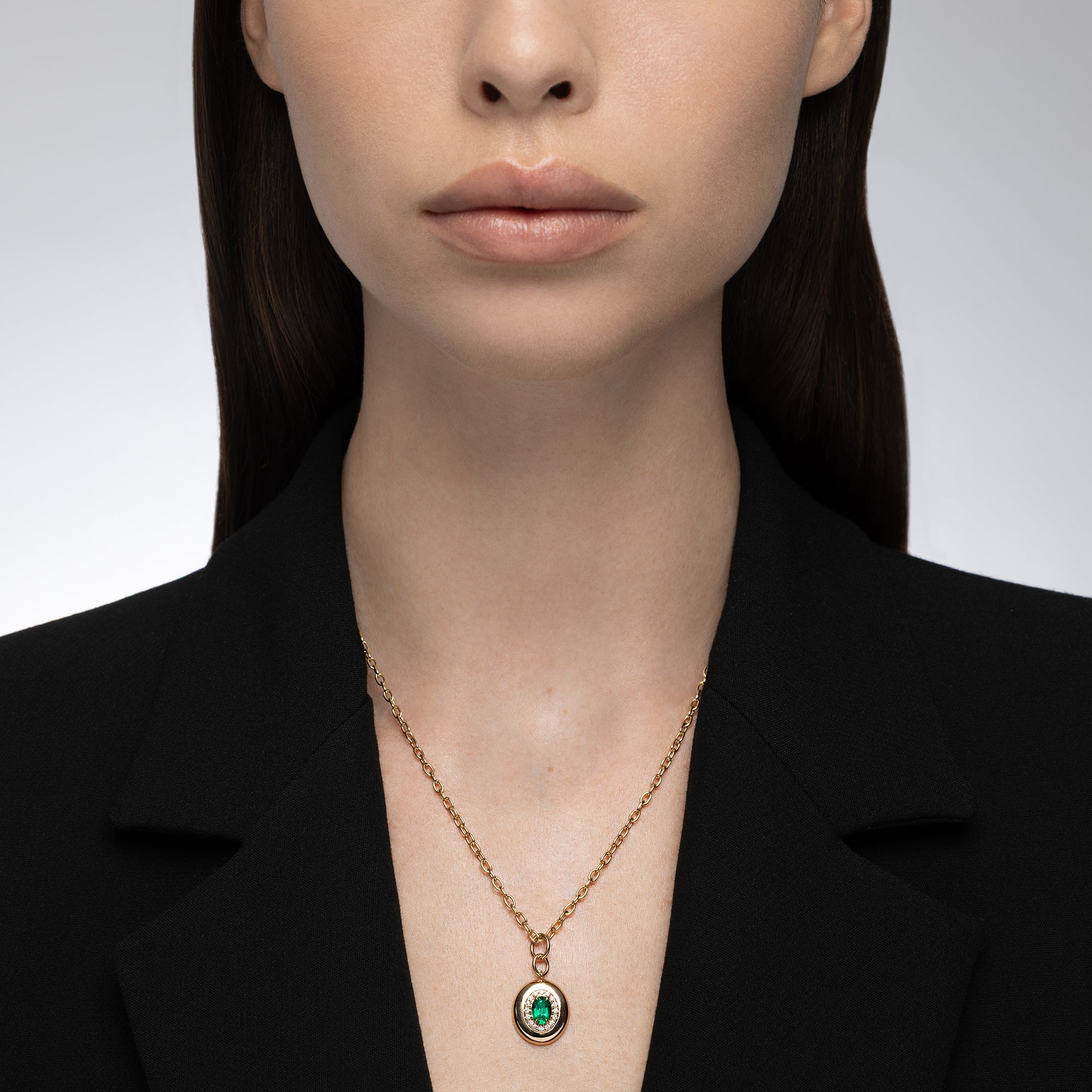 Heirloomed Oval Emerald Pendant