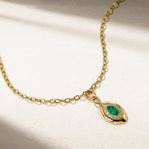 Heirloomed Marquise Emerald Pendant