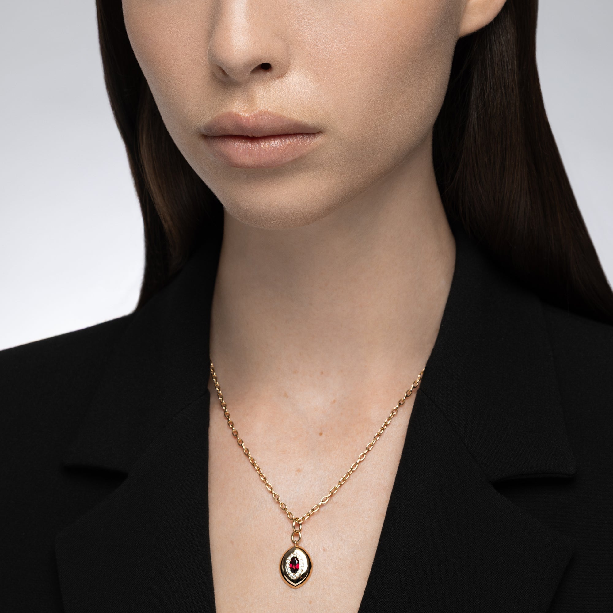 Heirloomed Marquise Ruby Pendant