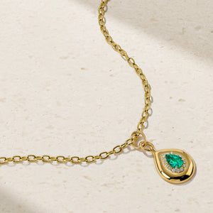 Heirloomed Pear Emerald Pendant