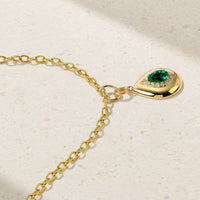 Heirloomed Pear Emerald Pendant