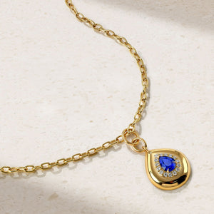 Heirloomed Pear Sapphire Pendant