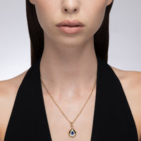 Heirloomed Pear Sapphire Pendant