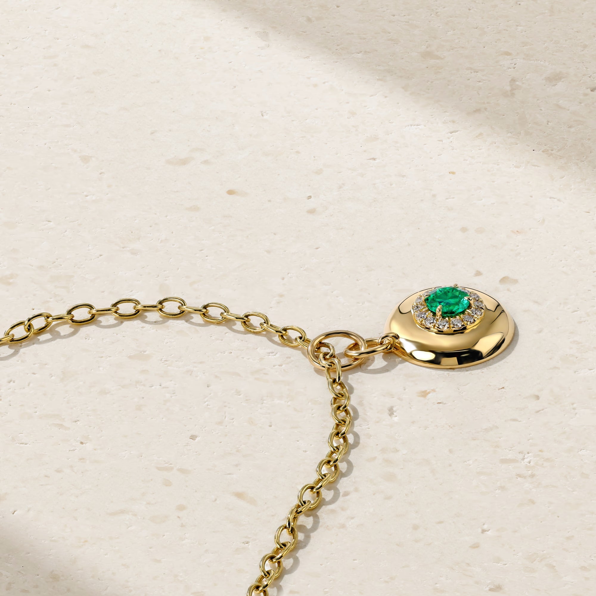 Heirloomed Round Emerald Pendant