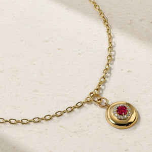 Heirloomed Round Ruby Pendant