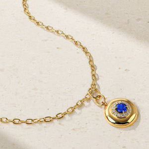 Heirloomed Round Sapphire Pendant