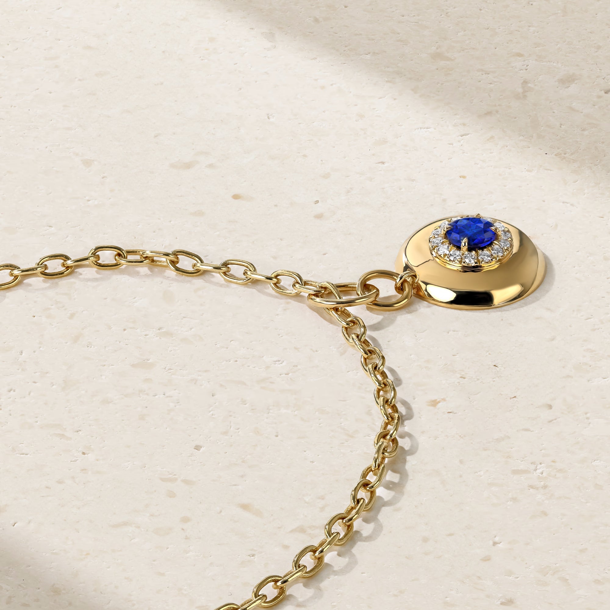 Heirloomed Round Sapphire Pendant