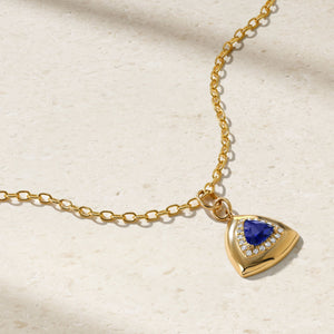 Heirloomed Trillion Sapphire Pendant