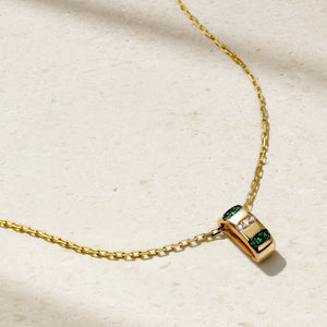 Guardian Pavé Emerald Barrel Pendant