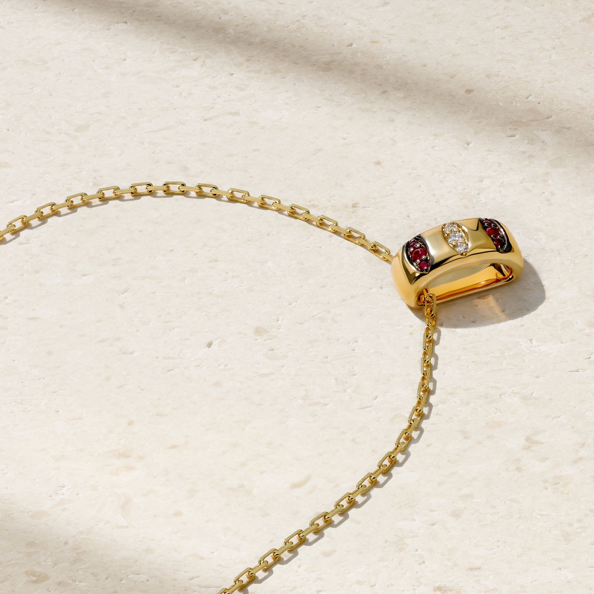 Guardian Pavé Ruby Barrel Pendant