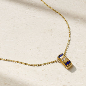 Guardian Pavé Sapphire Barrel Pendant