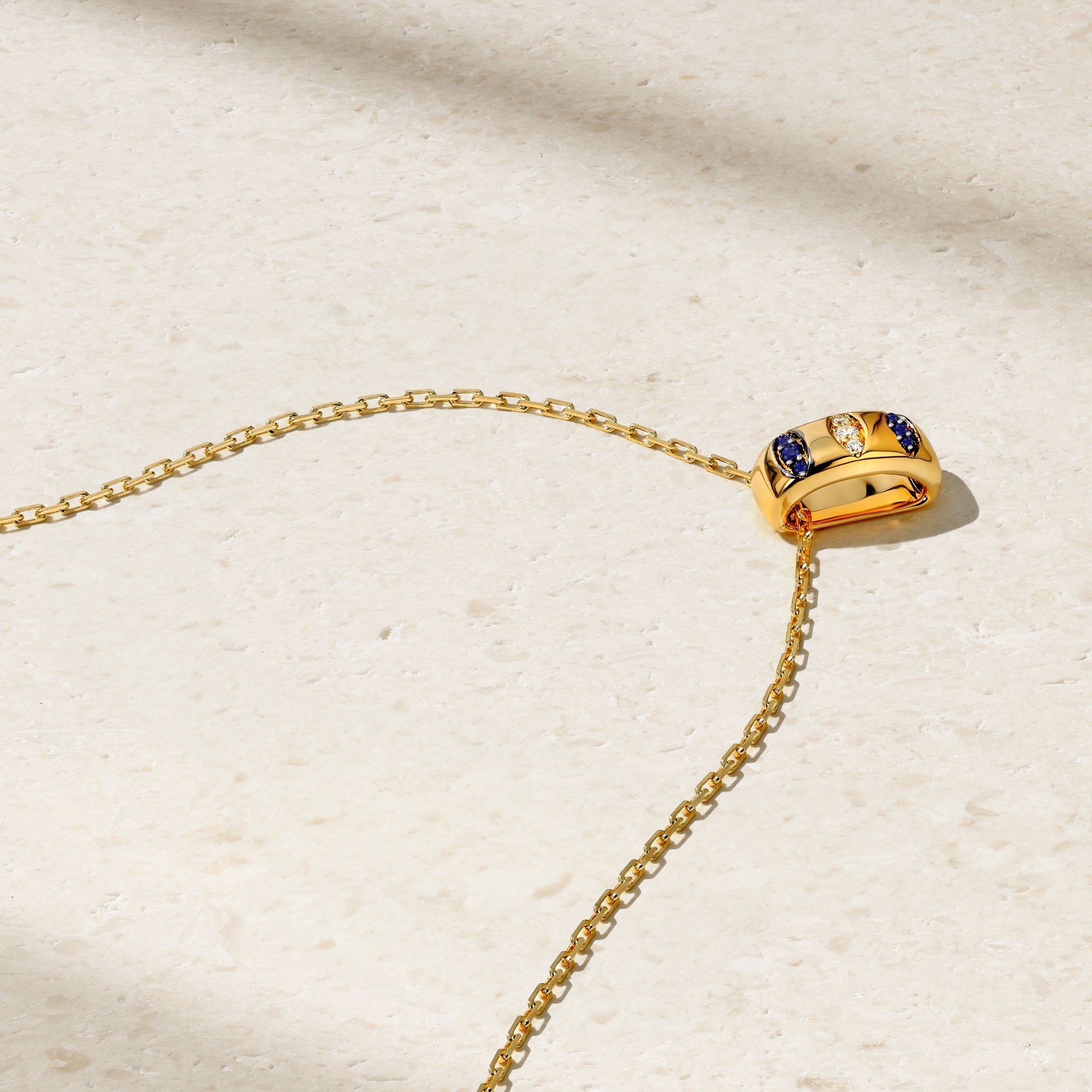Guardian Pavé Sapphire Barrel Pendant
