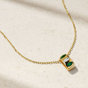 Guardian Emerald and Diamond Barrel Pendant