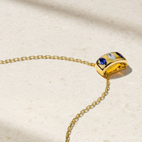 Guardian Sapphire and Diamond Barrel Pendant