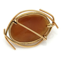 Brown Shell Cameo Free Form Wire Pin/Pendant