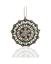 Garnet, Turquoise, and Pearl Edwardian Pin