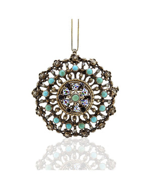 Garnet, Turquoise, and Pearl Edwardian Pin