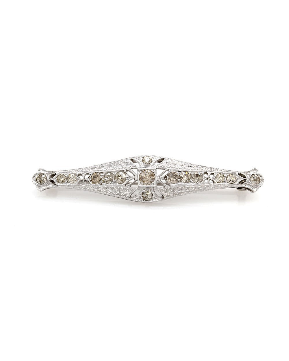 Champagne European Diamond Bar Pin in Gold