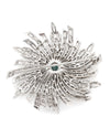 Diamond and Blue Zircon Brooch Pin in Platinum