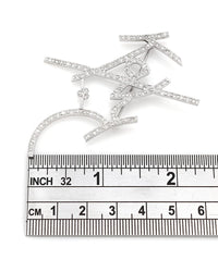 Platinum KATY Pin with Single Cut Diamond Accents