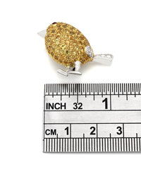 Diamond and Yellow Sapphire ChickBrooch Pin