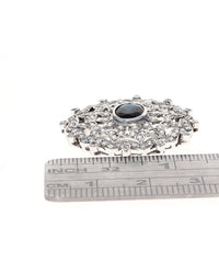 Sapphire and Diamond Cut Out Brooch