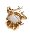 Mabe Pearl Frog Pin Pendant with Ruby Eyes