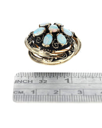 Ethiopian Opal Scroll Accent Pin