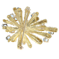 Sapphire and Diamond Anenome Motif Vintage Brooch
