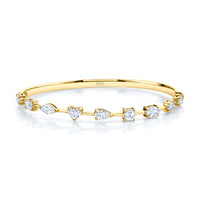Hinged Bangle with Fancy Shape Diamonds