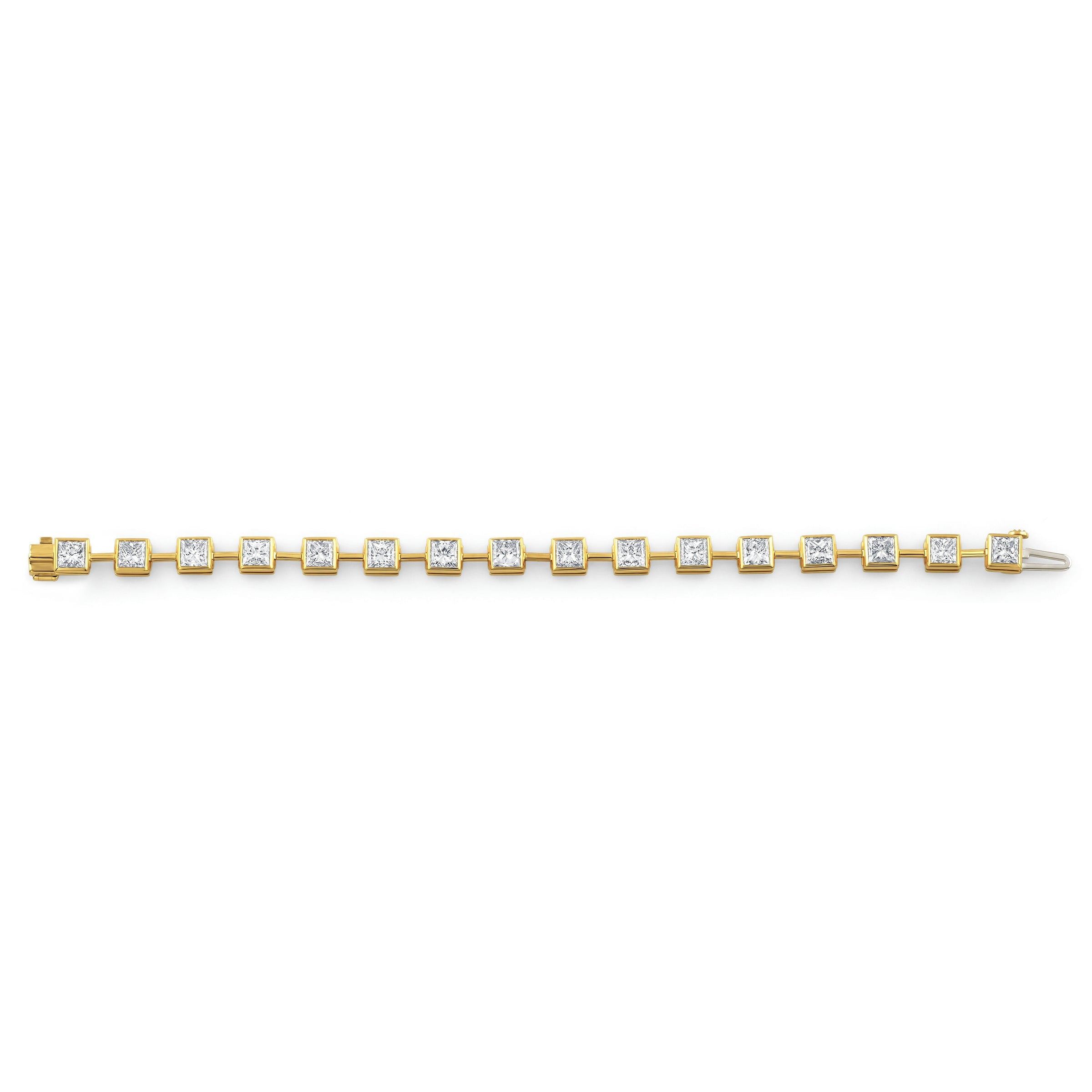 Princess Cut Diamond Bezel Set Bracelet