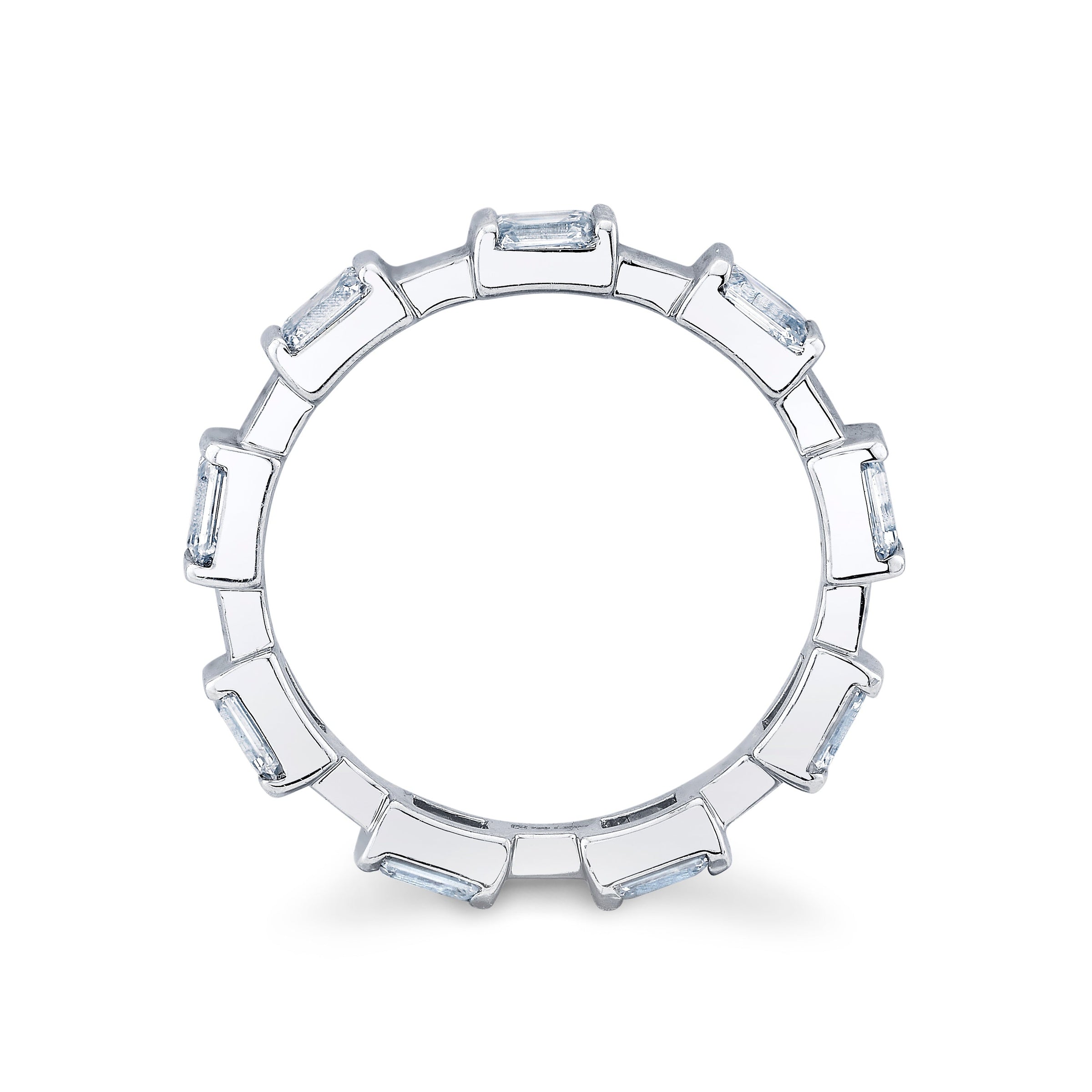 Emerald Cut Diamond Bar Eternity Band