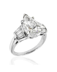 GIA Certified Pear Cut Diamond Solitaire Ring in Platinum
