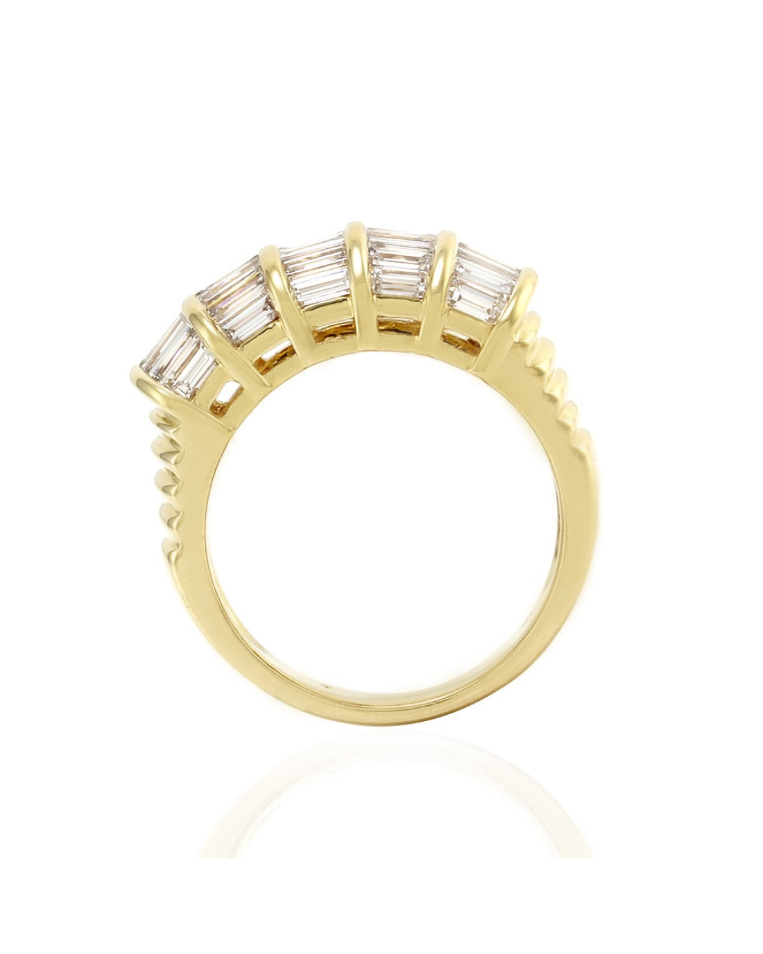 Channel Set Baguette Diamond Band in 18K Yellow Gold