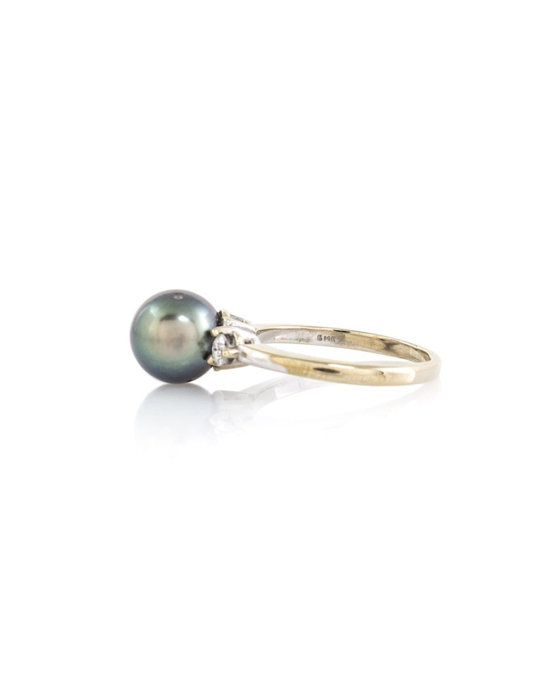 Tahitian Pearl with Diamond Accents Ring