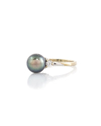 Tahitian Pearl with Diamond Accents Ring
