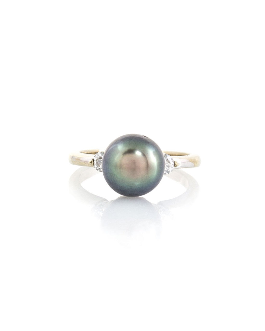 Tahitian Pearl with Diamond Accents Ring