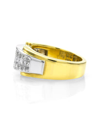 18K White & Yellow Gold Invisible Set Diamond Band