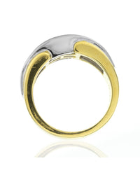 18K White & Yellow Gold Invisible Set Diamond Band