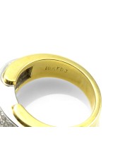 18K White & Yellow Gold Invisible Set Diamond Band