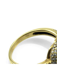 Citrine Ring with Pave Diamond Heart Halo in Gold